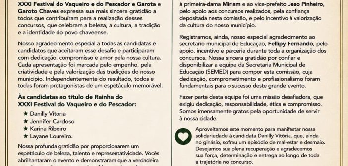 Nota de Agradecimento